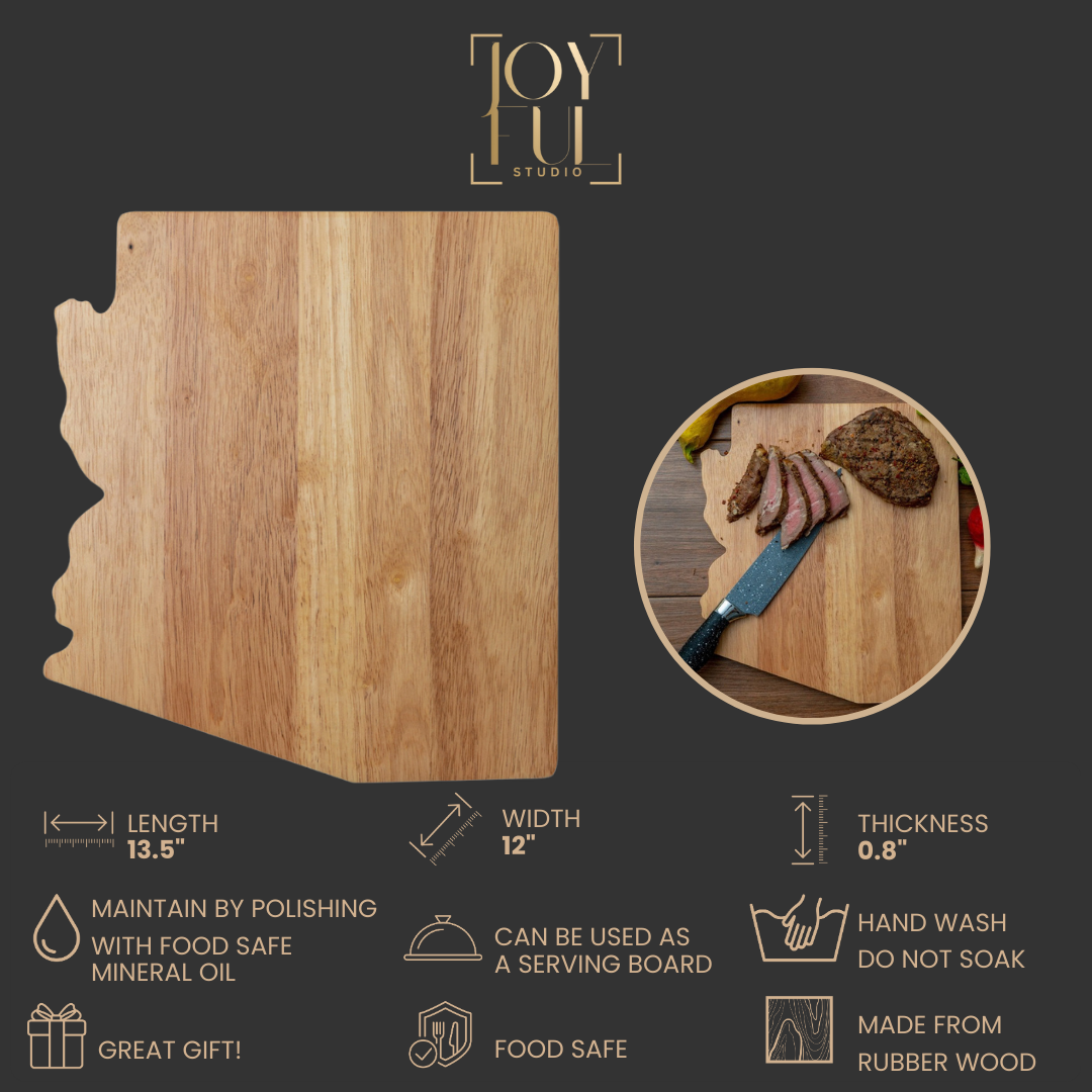 ARIZONA RUBBERWOOD CUTTING BOARD