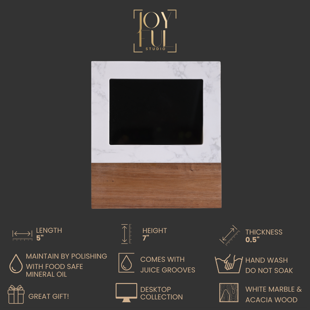 MARBLE + ACACIA PICTURE FRAME