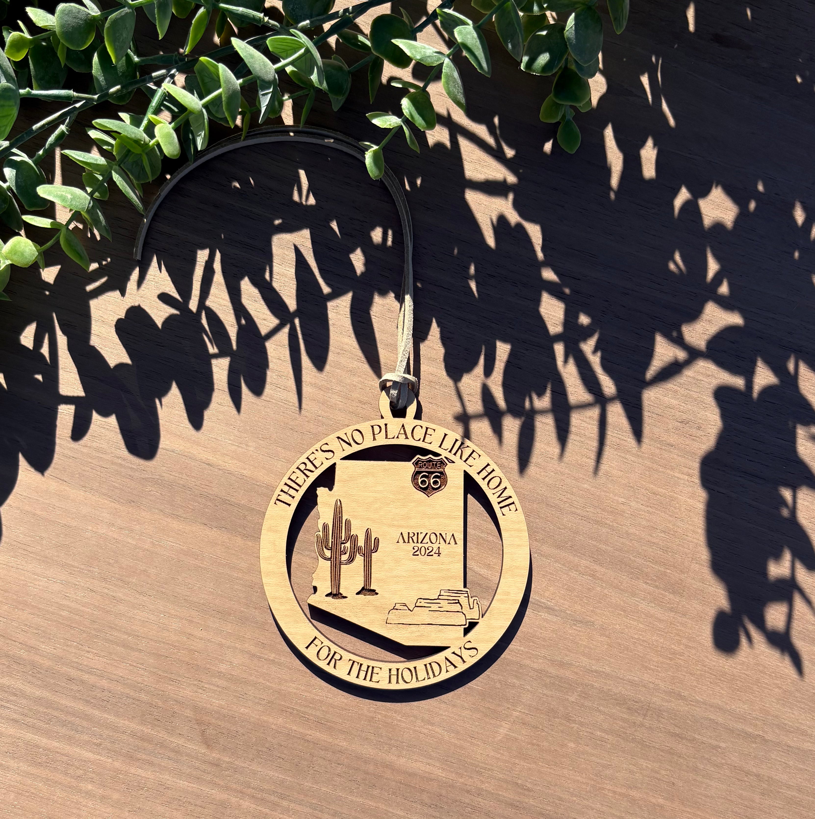 There's No Place Like Home Arizona - (Year) Cut Out Ornament