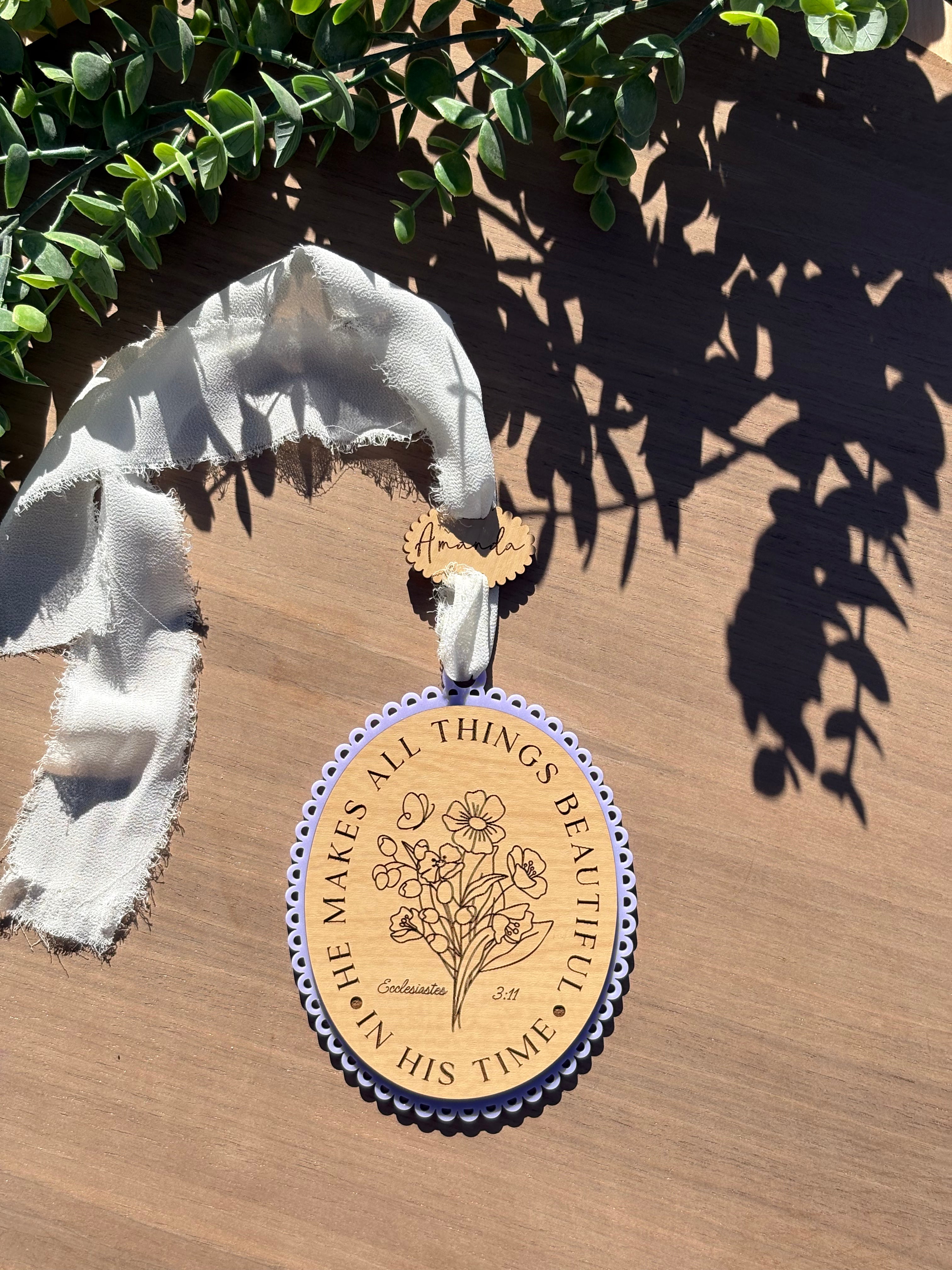 He Makes All Things Beautiful Ornament with Name Tag