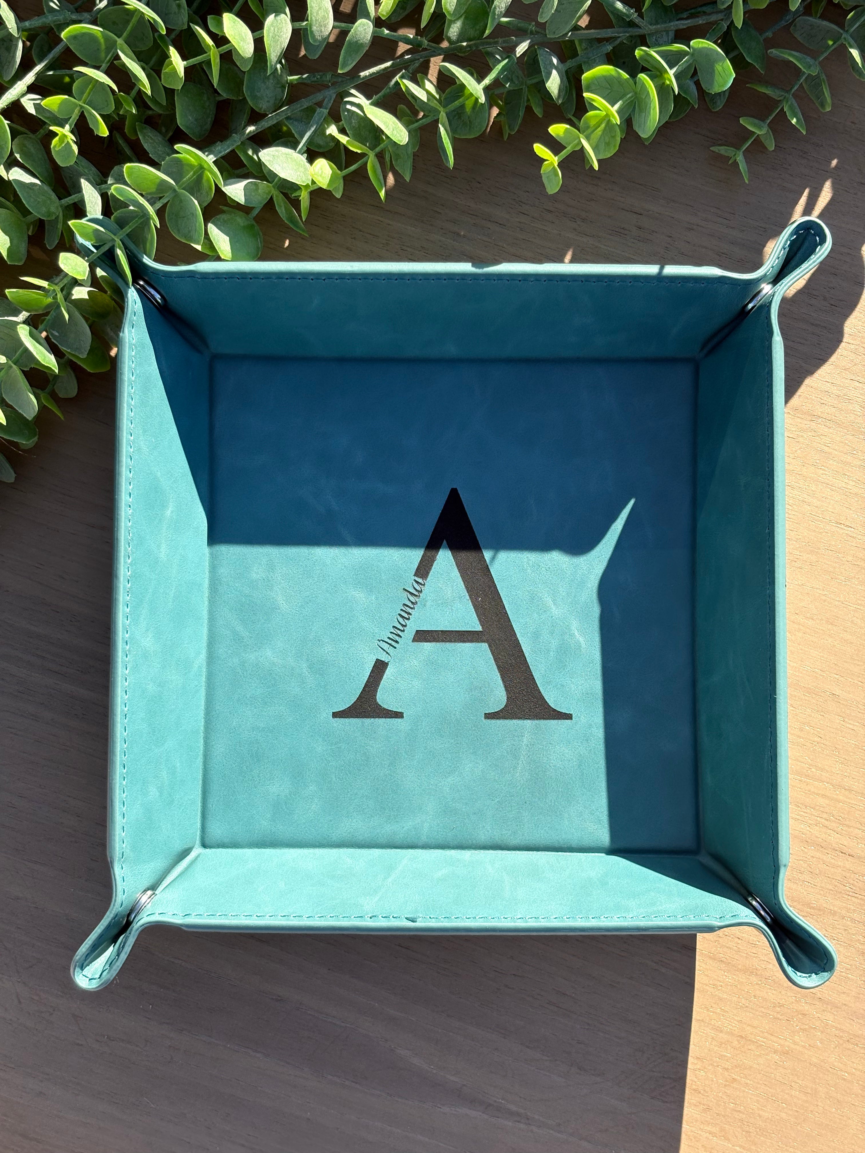 PERSONALIZED LEATHERETTE VALEY TRAY