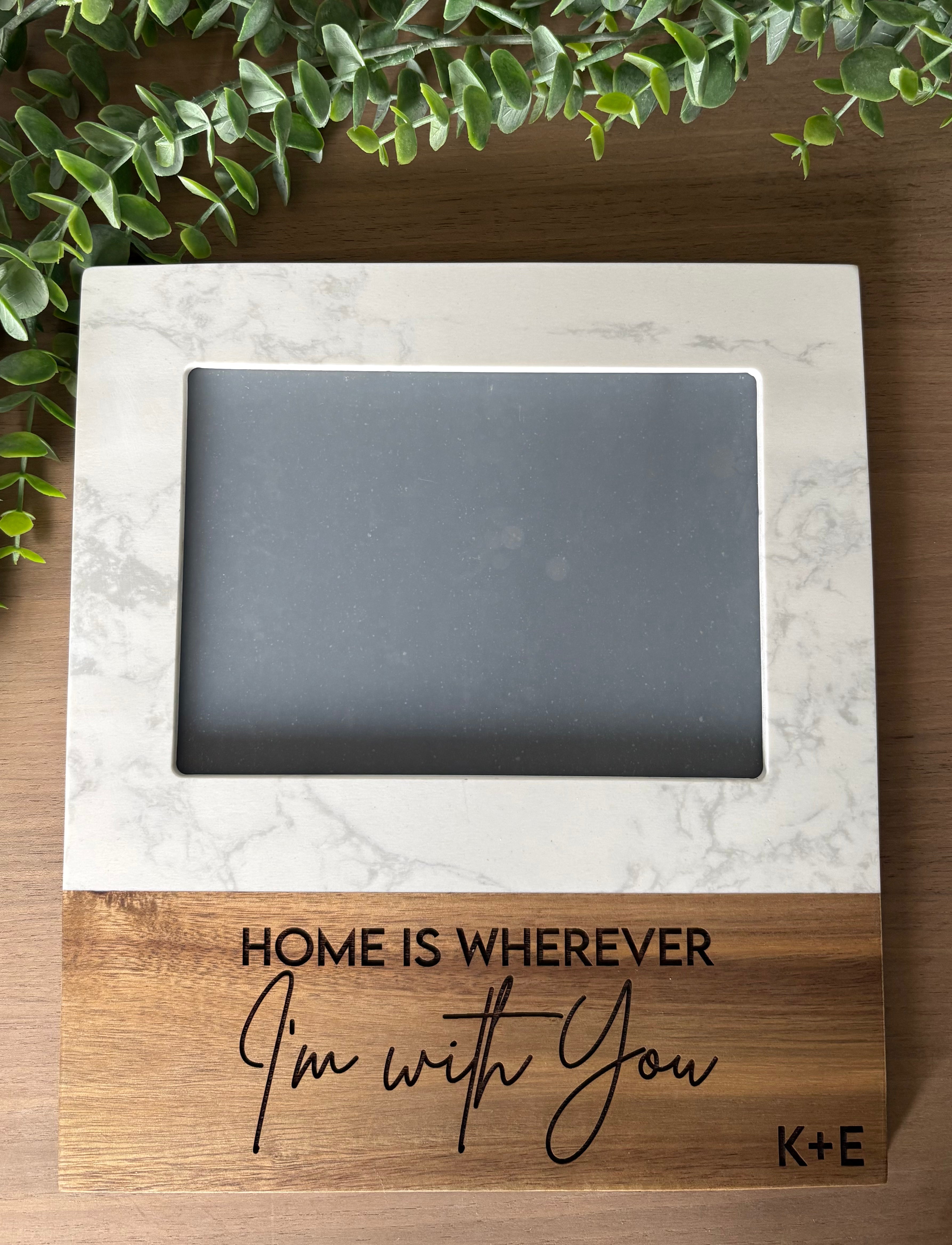 MARBLE + ACACIA PICTURE FRAME